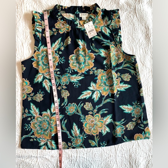 NWT Sleeveless, ruffle neck and sleeves top from J.Crew. Brand new with tags! - Picture 4 of 7
